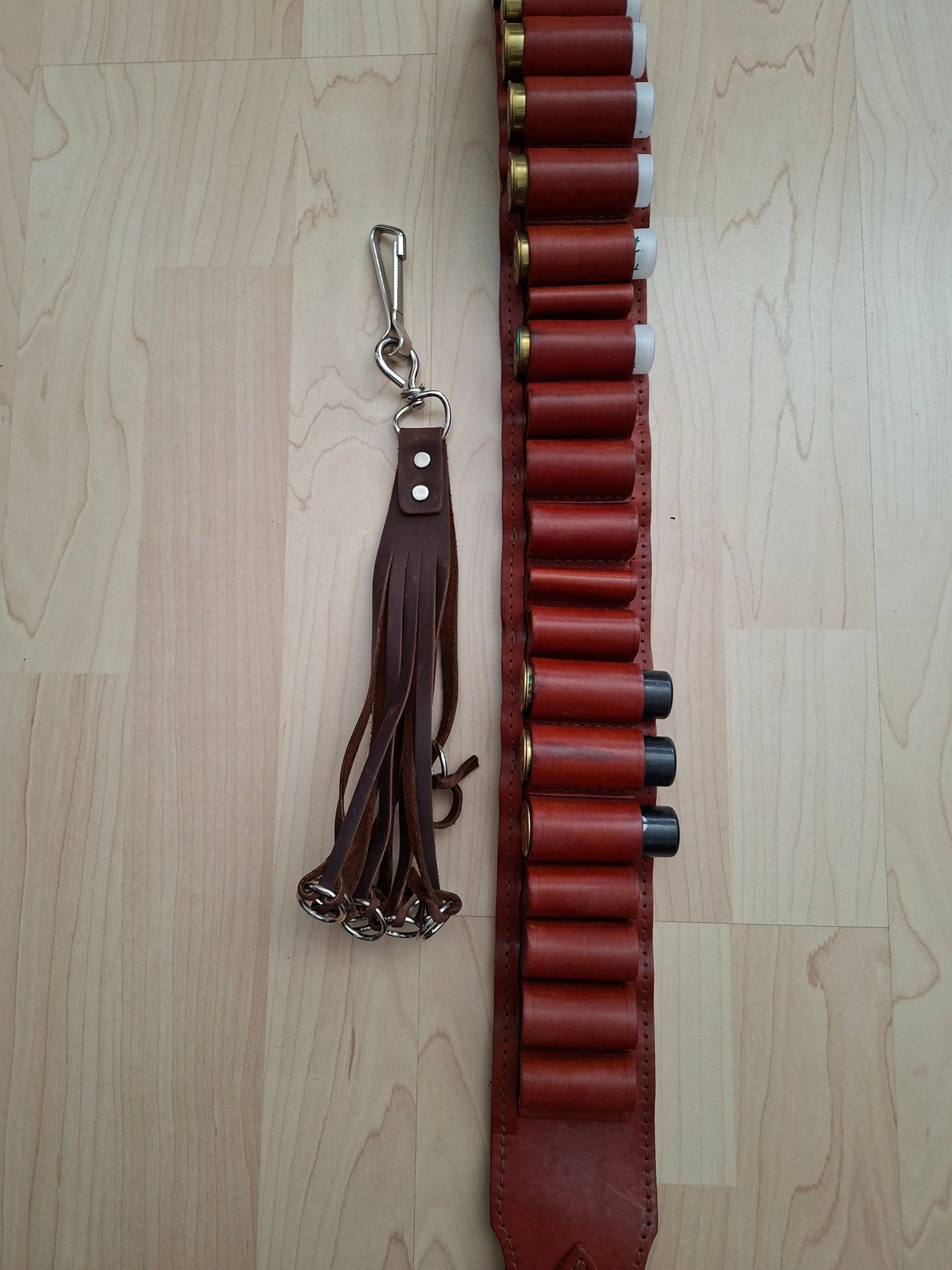 Patronengürtel Leder (mit Federwildschlinge) Kal. 12 – Bild 4