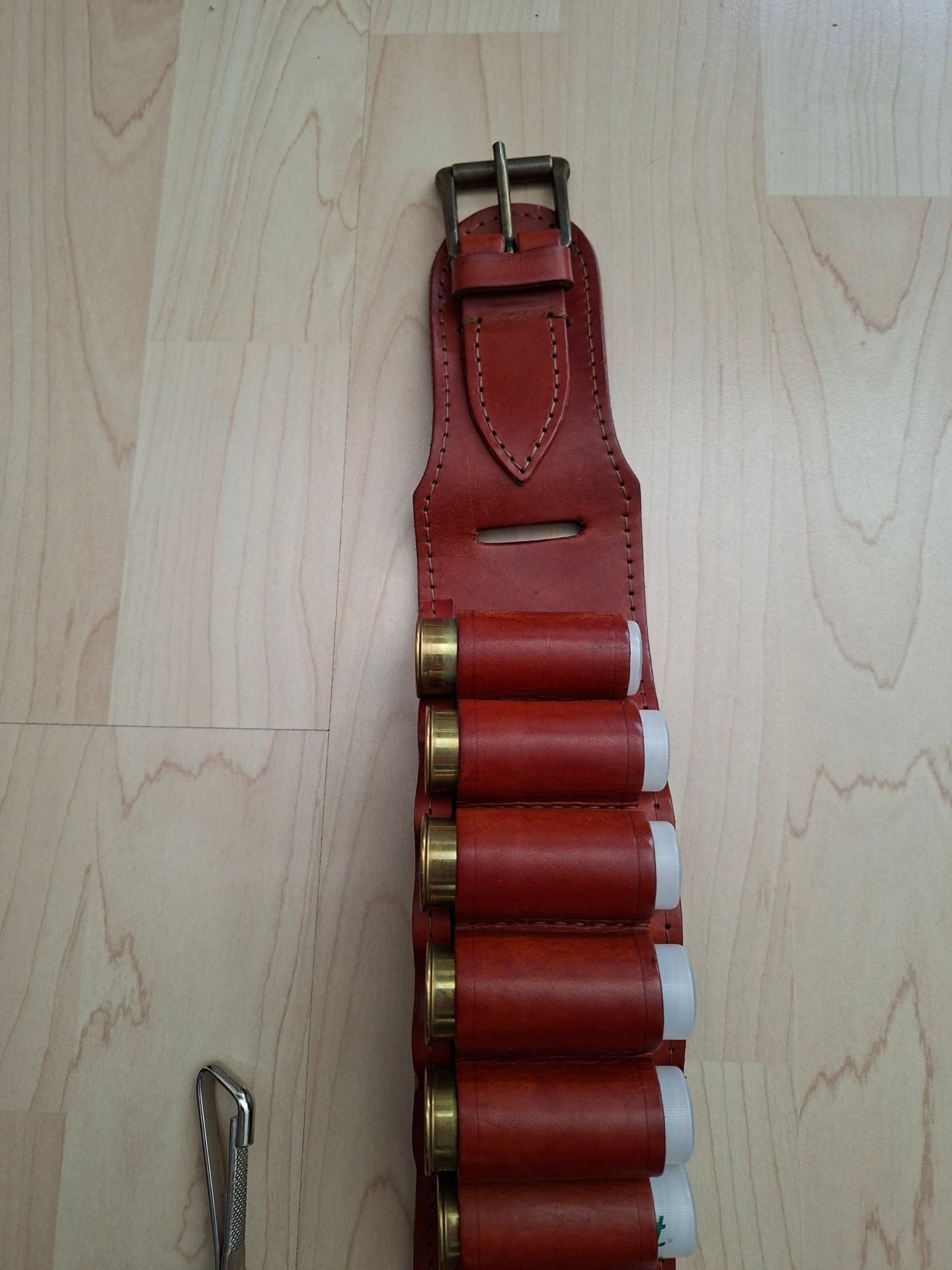 Patronengürtel Leder (mit Federwildschlinge) Kal. 12 – Bild 3