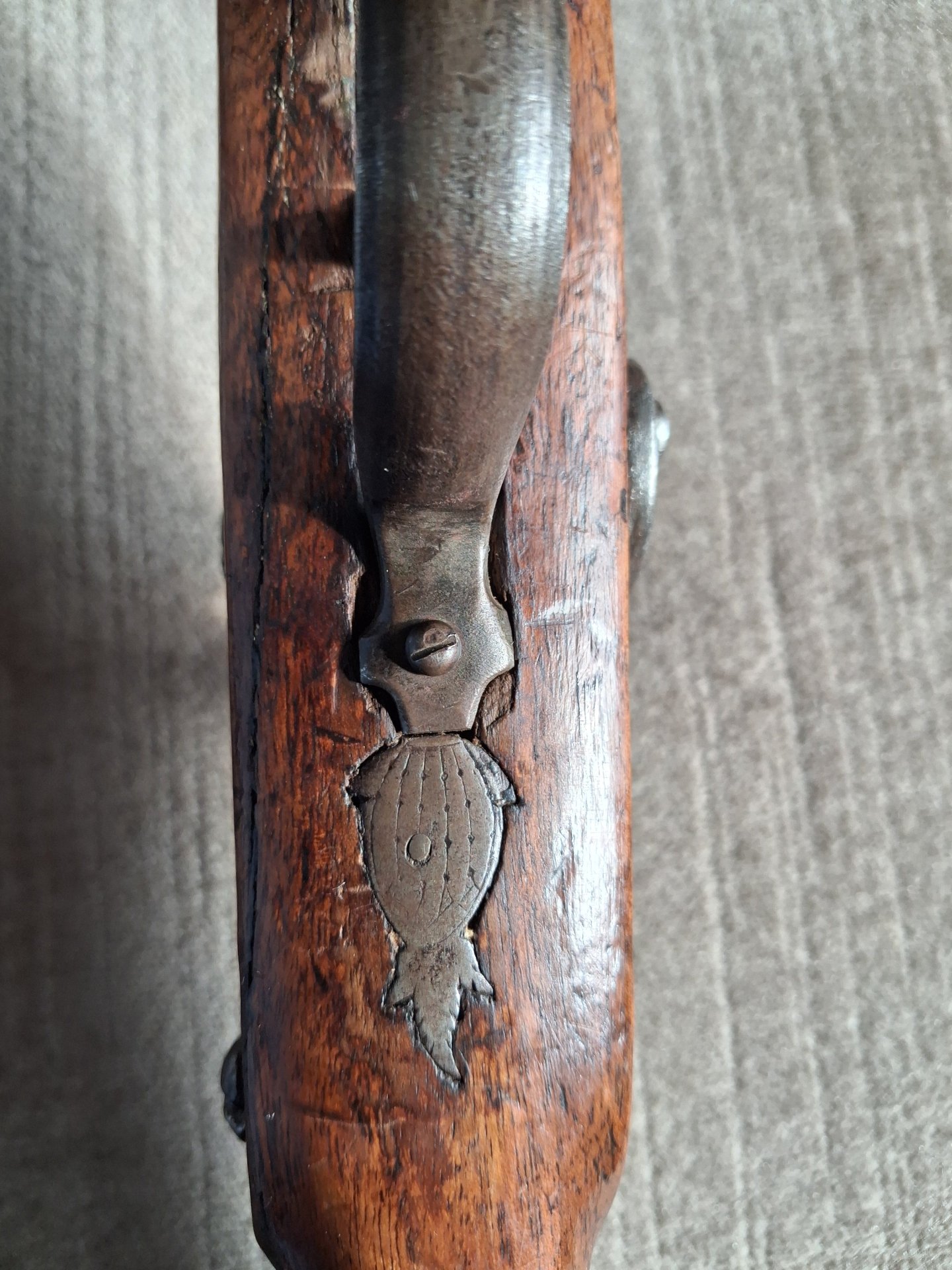 Antike Vorderlader-Pistole – Orient-Stempel – Wunderschöner Holzschaft – Kavallerie / Sattelring – Bild 7