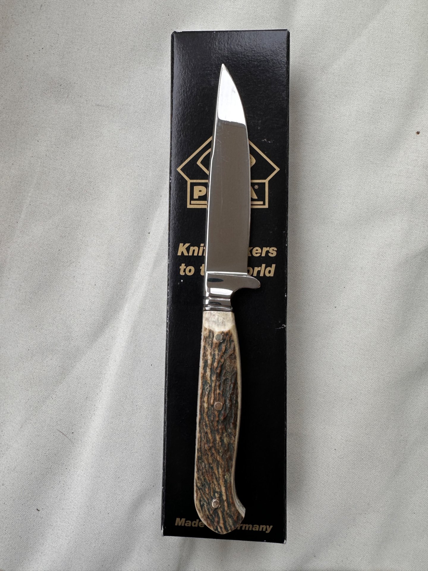 PUMA bock Solingen Jagdmesser / Trachtenmesser (112590) – Hirschhorn – Bj. 2016 – OVP & Papiere – Bild 2