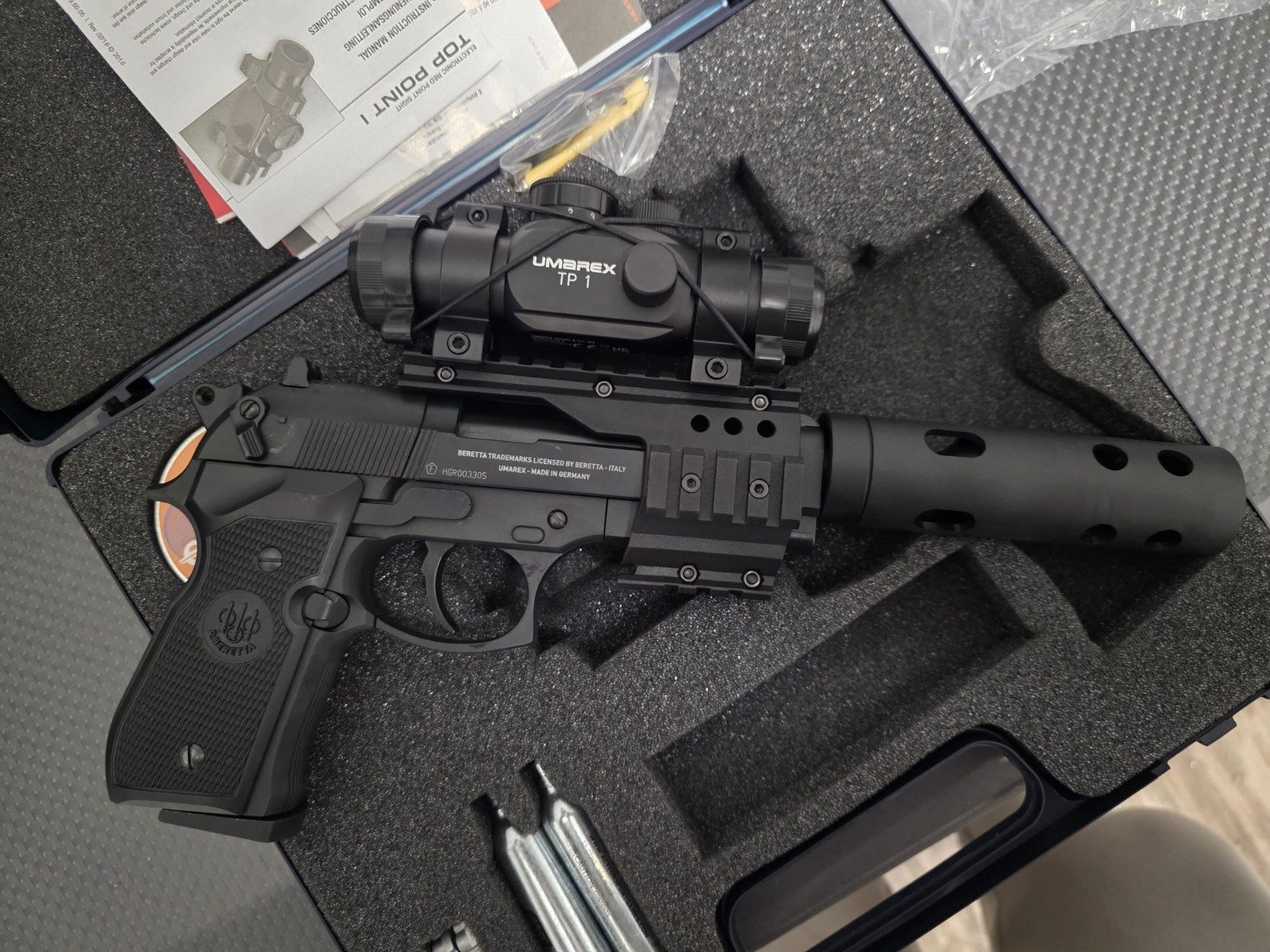 Beretta 92 FS XX-Treme 4,5 mm Diabolo neu mit CO2 Kartuschen und 4,5mm Diabolos – Bild 3