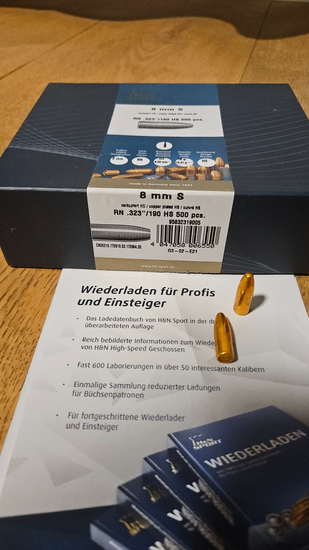 Geschosse 500 Stück H&N Sport 8mm/ .323 / 190gr HS – Bild 1