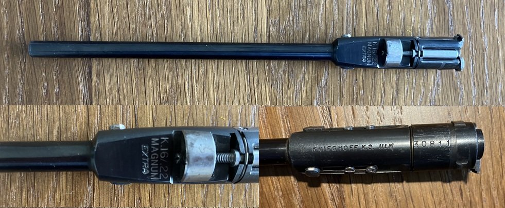 Einstecklauf Krieghoff Extra .22 Mag. Hornet aus 16/70 – Bild 1