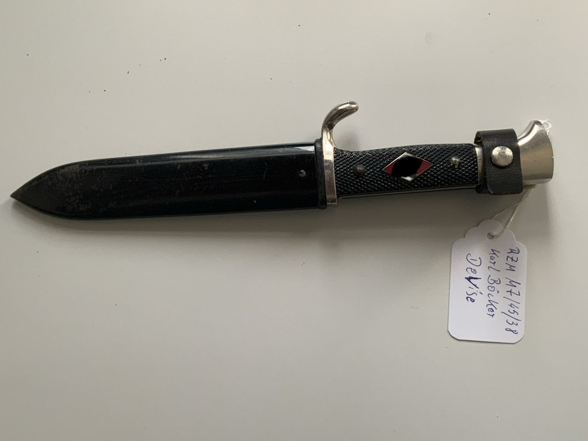 Schönes HJ Fahrtenmesser Karl Böcker mit Devise – Bild 2