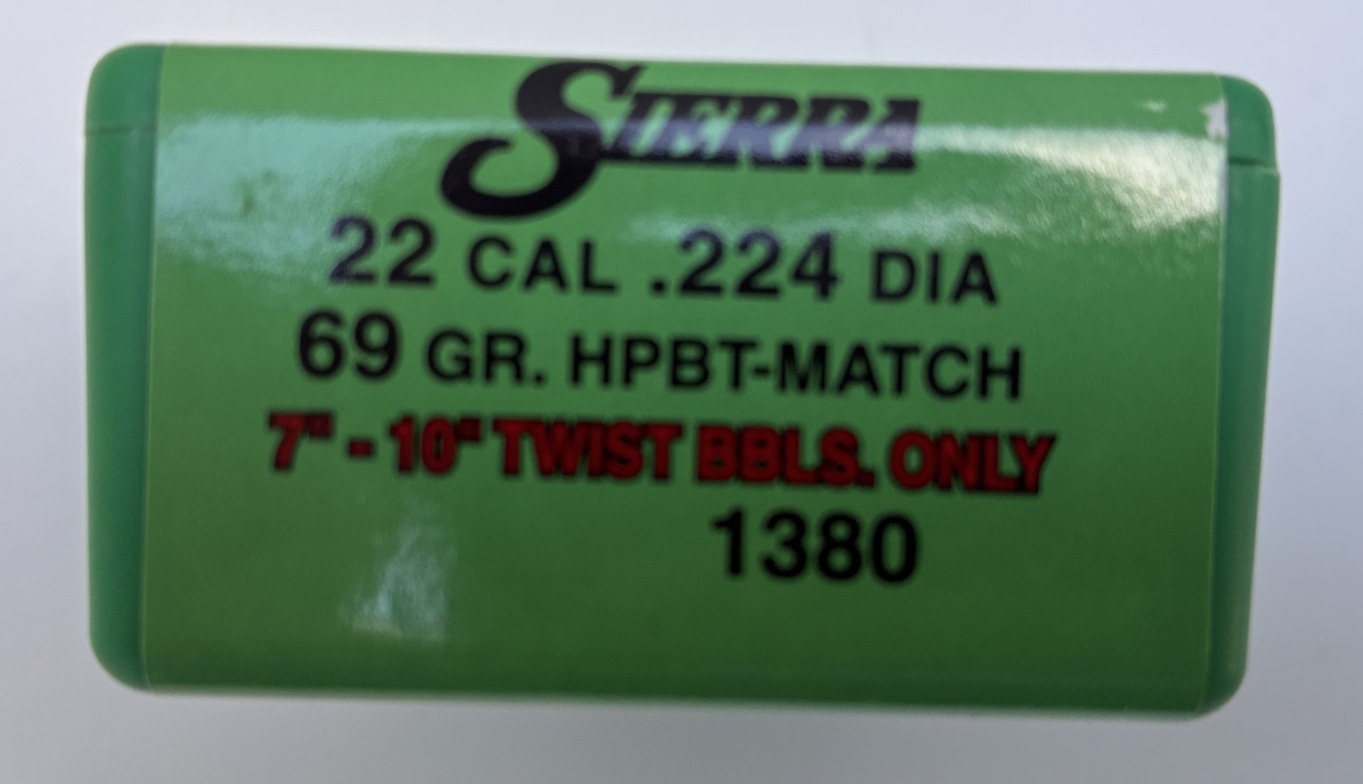 100 Stck Sierra Match King Geschosse, .22 Cal, HPBT, .224 Dia, 69gr Gewicht, Nr 1380 für – Bild 1