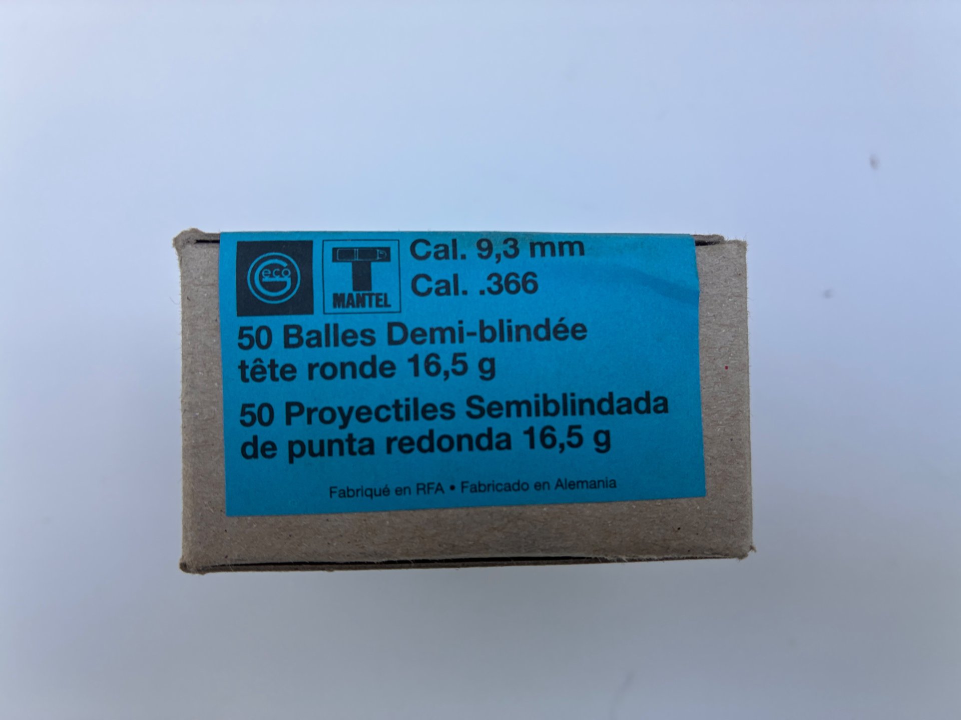 50 Stck. Dynamit Nobel Teilmantelrundkopfgeschosse, 9,3 Cal., TMRK, .366 Dia, 16,5g / 255gr Gewicht – Bild 2