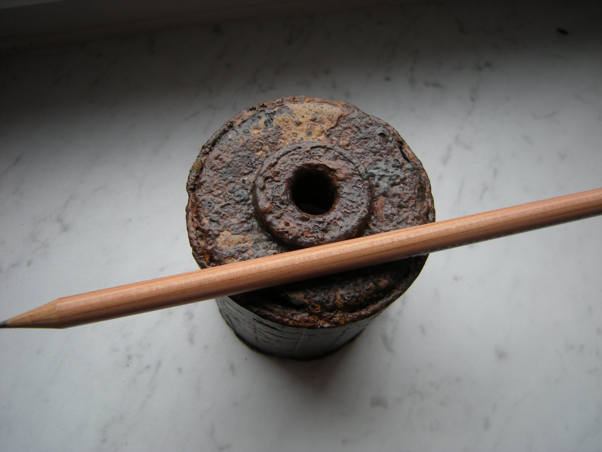 Wehrmacht original Stielhandgranate M43 Splitterring Kartoffelstampfer Topf sandgelb – Bild 1