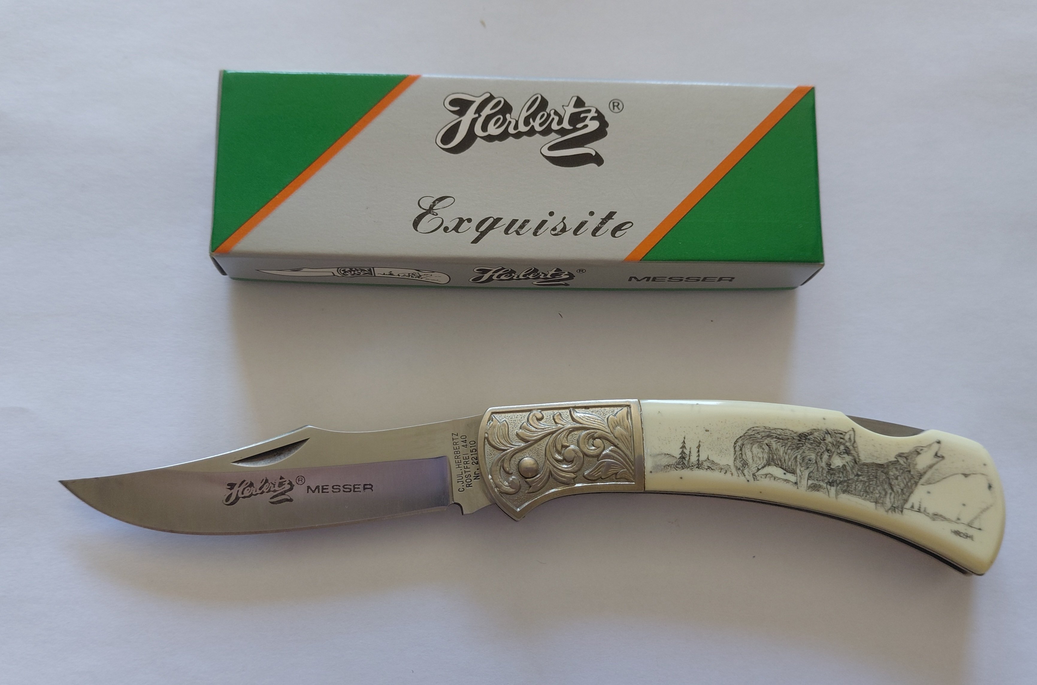Vintage Herbertz Exquisite Sammelmesser von 1997 – Tiermotiv auf dem Griff - neuwertig – Bild 1