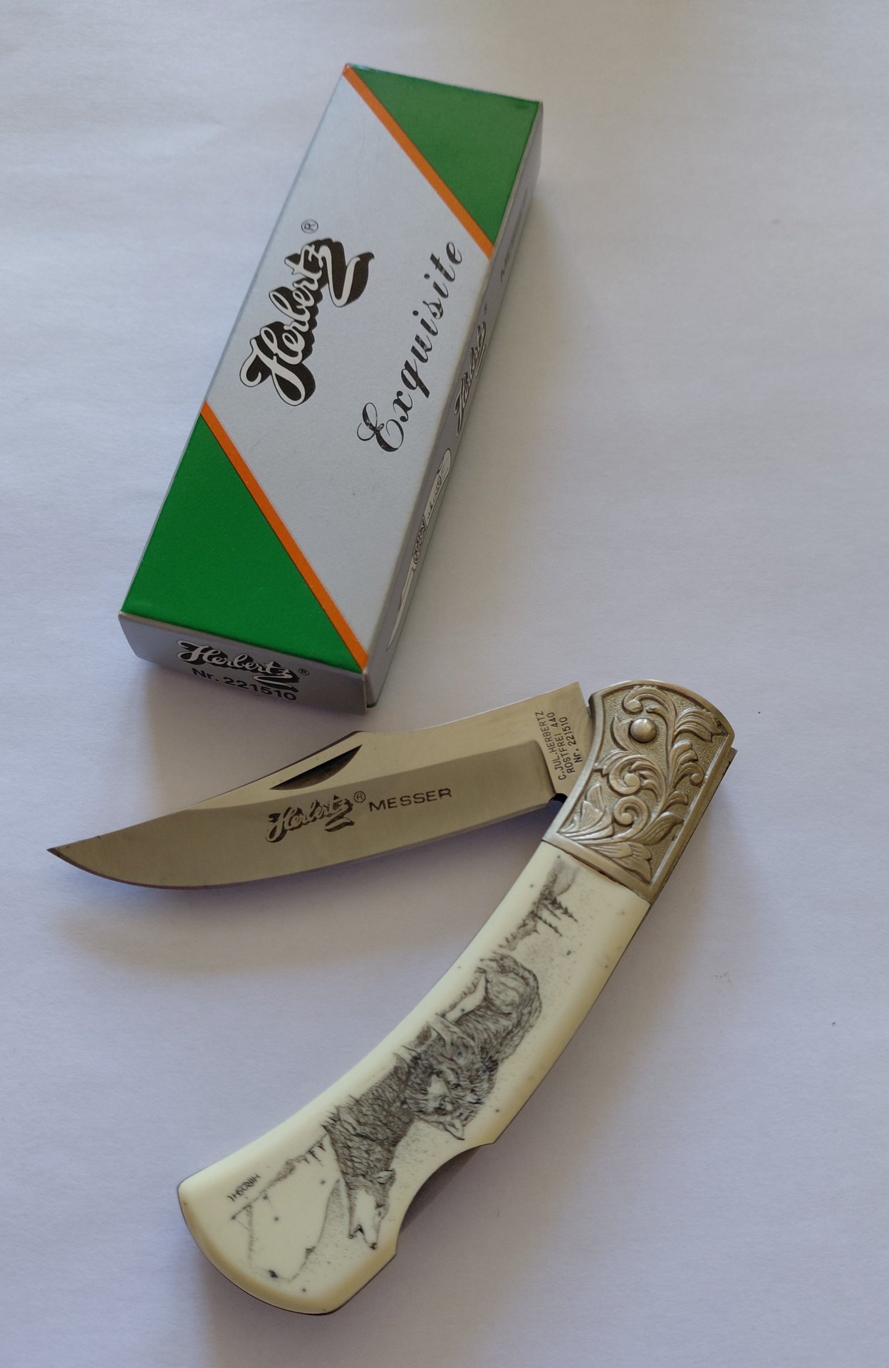 Vintage Herbertz Exquisite Sammelmesser von 1997 – Tiermotiv auf dem Griff - neuwertig – Bild 3