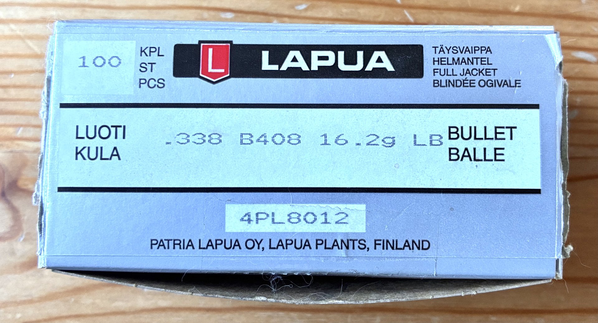 80 Stck Lapua Lock Base Geschosse, FMJBT, Moly, 8,5 mm Cal., .338 Dia, 250gr Gewicht, Nr B408 – Bild 1