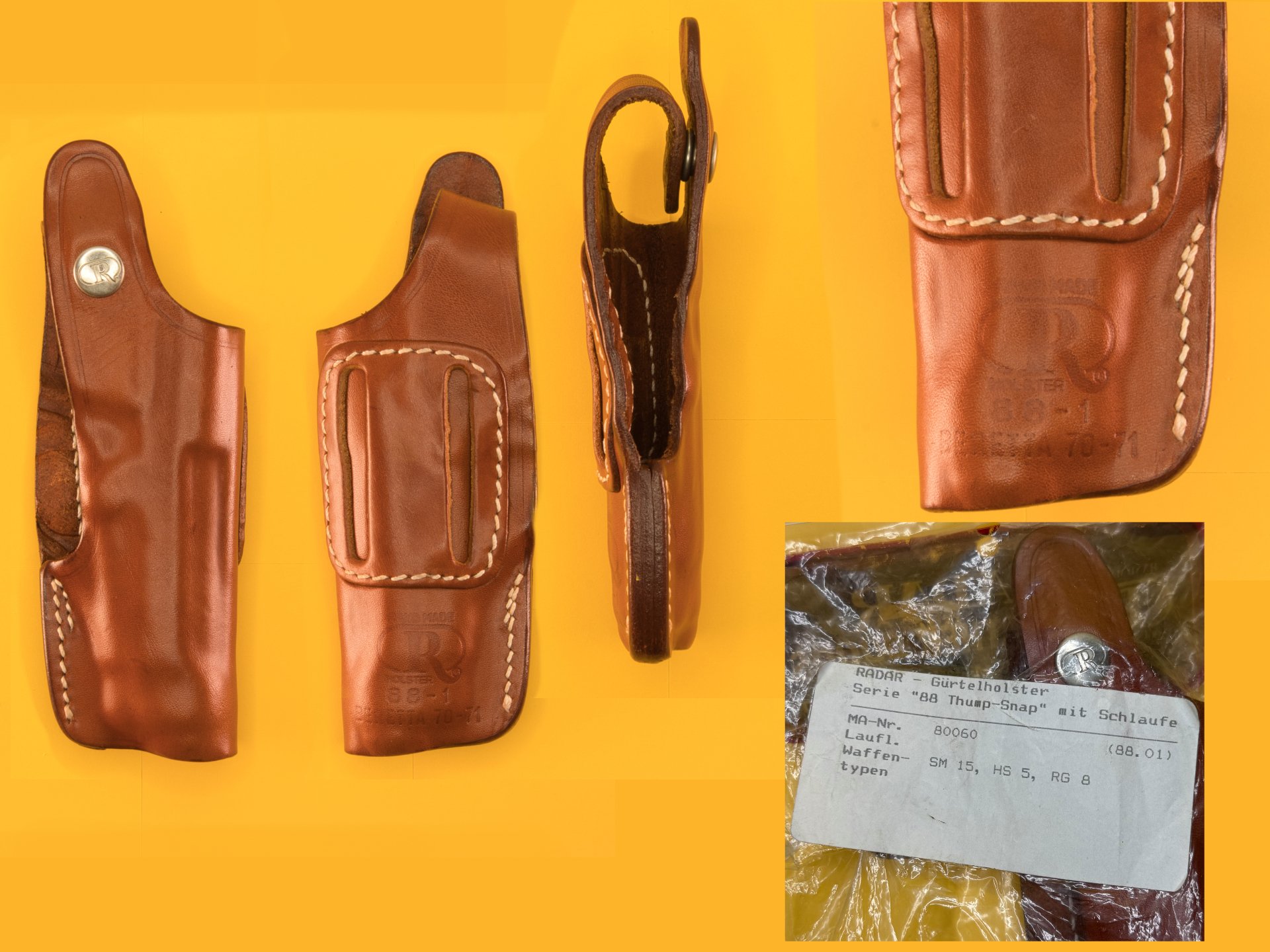 Vintage Lederholster von Radar für Pistole Beretta 70 und 71 – Bild 1
