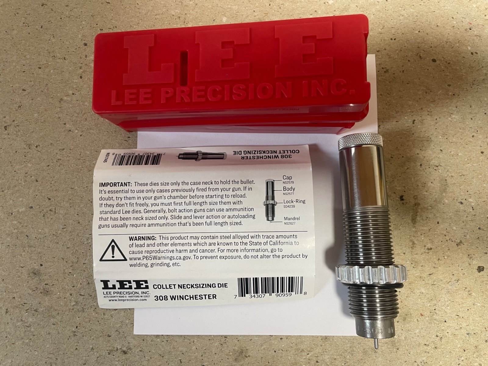 .308 Winchester Lee Collet Hülsenhalskalibriermatrize – Bild 1
