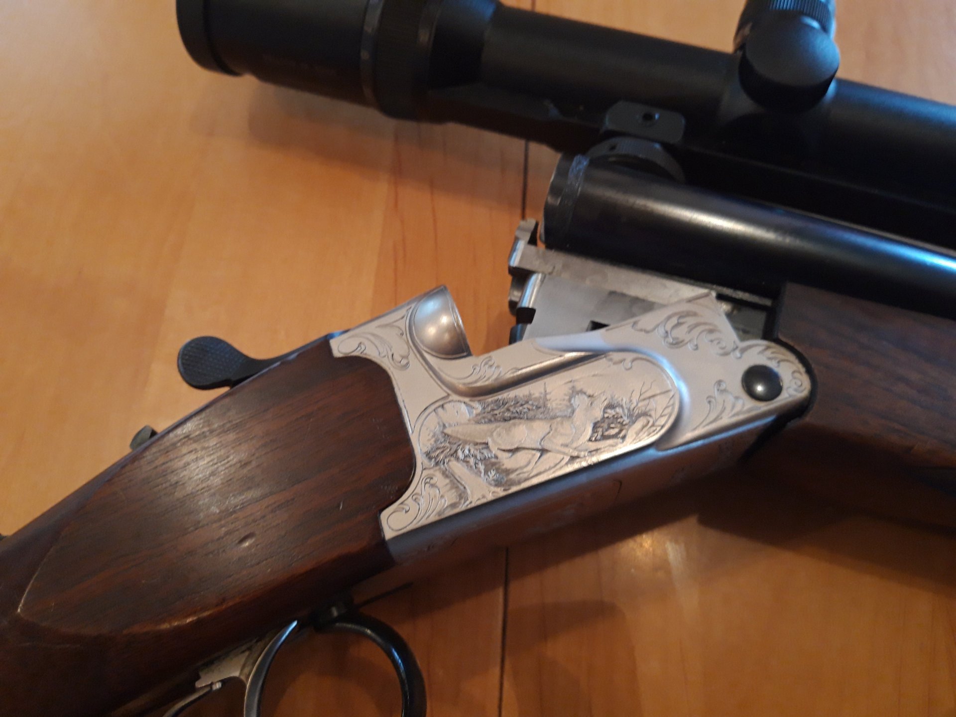 Krieghoff Drilling Plus, Swarovski LP 2,5-10x56, 9,3x74, 20/76 mit ESTL 5,6x52 R – Bild 3