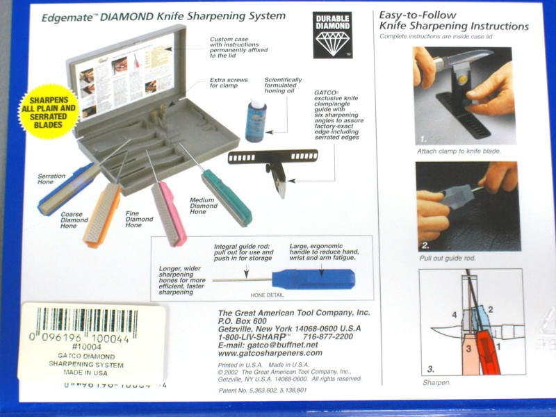 Messerschärfer, Edemate, Diamant-Schärfer mit Handhaltegriff, Schleifstein, GATCO – slika 2