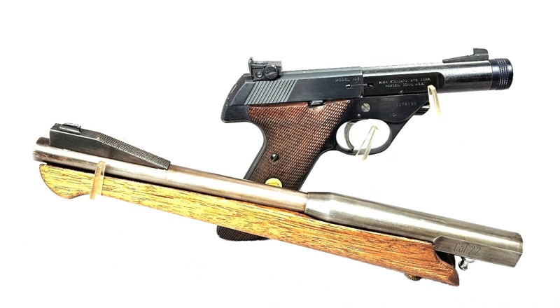 Sportpistole, High Standard, 103 Olympic, Mündungsgewinde, 12" Austauschlauf, .22lr – Bild 5