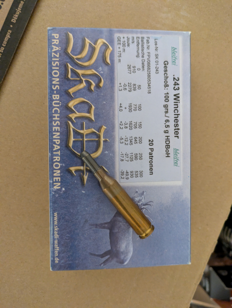 Konvolut Munition 16/70 34Stk. und 20Stk. .222 Remington .243Skadi – Bild 2