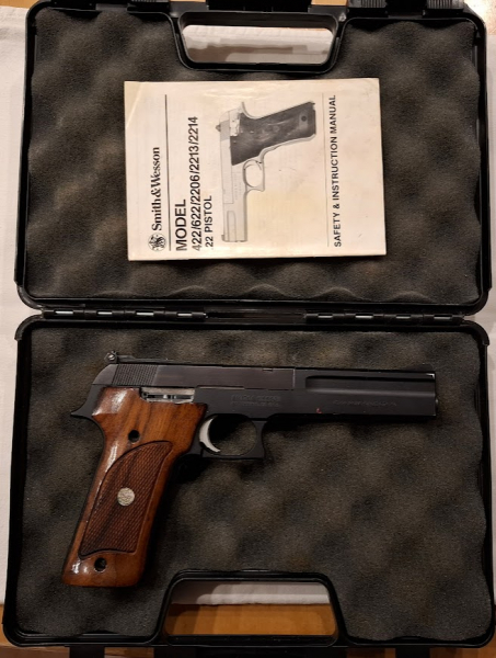 Smith & Wesson Mod. 422 .22 l.r. – 6" – Mikrometervisier – Holzgriffe – Koffer/Anleitung – Bild 5