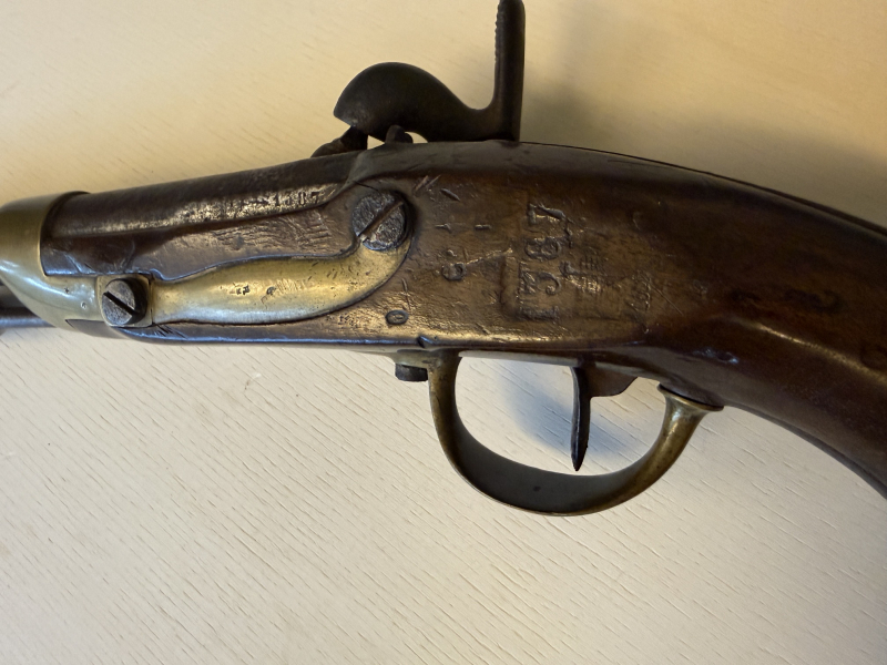 alte originale Perkussionspistole M 1822/40 S. Etienne aptiert unberührt m. Putzstock – Bild 3