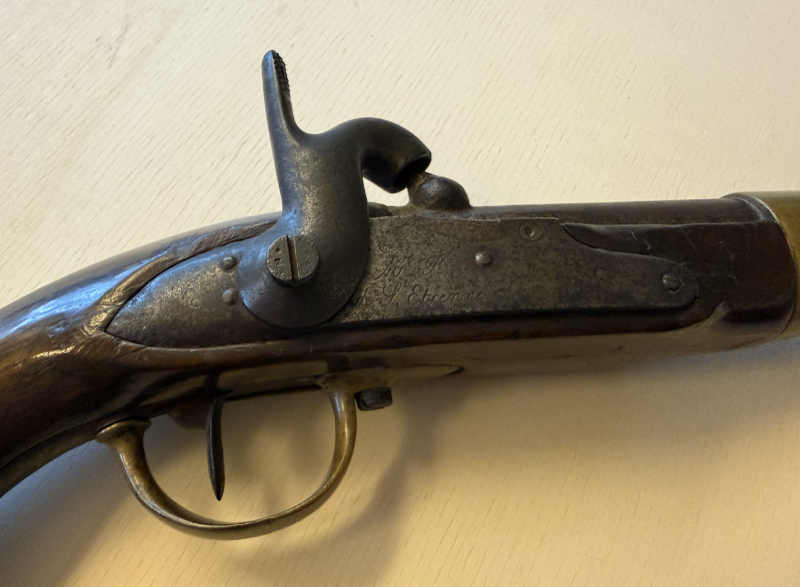 alte originale Perkussionspistole M 1822/40 S. Etienne aptiert unberührt m. Putzstock – Bild 4