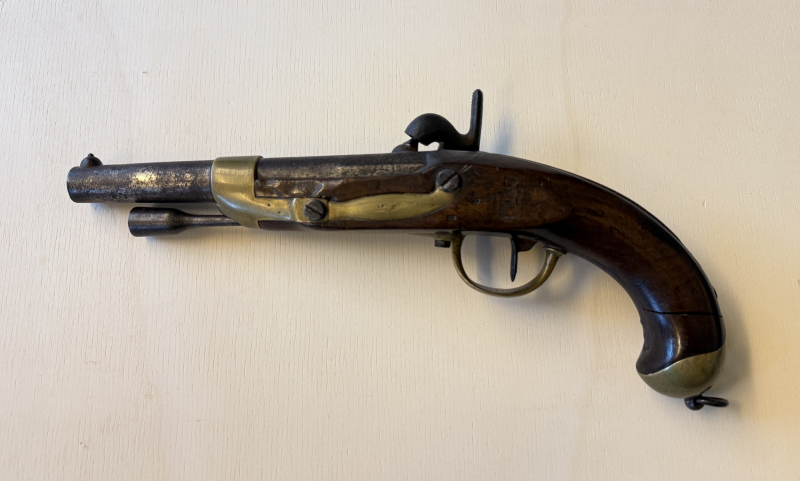 alte originale Perkussionspistole M 1822/40 S. Etienne aptiert unberührt m. Putzstock – Bild 2