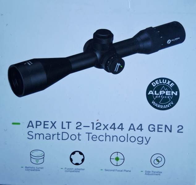 ALPEN OPTICS APEX LT Zieloptik 2-12x44 A4 Gen 2 .Mit Gewinde f. Vorsatzgeräte !!! – Bild 2