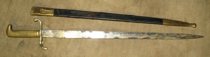 Bajonett M71 Seitengewehr M 1871 mit Scheide – billede 2