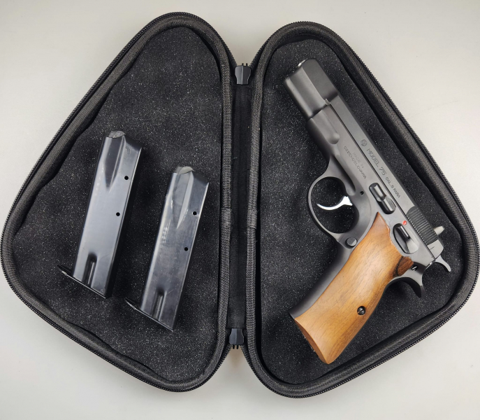 CZ 75 - 9 mm Luger - 2 Magazine - Tasche - Echtholz Griffschalen – Bild 2