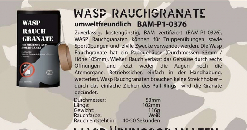 WASP /Rauch/G TRAINING GRANATEN – Bild 2