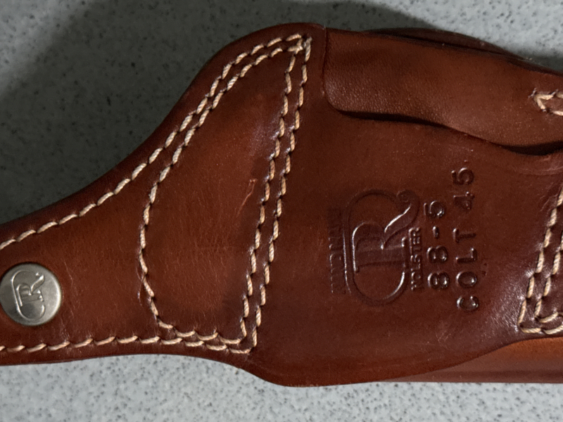 R Holster 88-5, Leder, Hand Made, für Colt .45 – billede 3