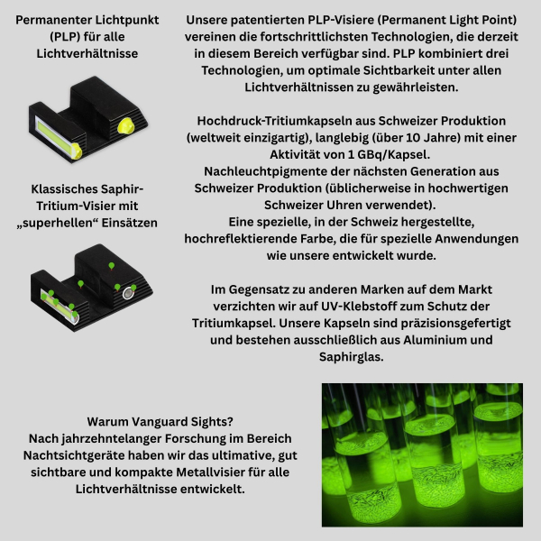 GLOCK PLP Tritium Visier Vanguard Sights Square-notch – Bild 4