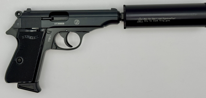PTB Walther PP 9mmP.A.K. mit Deko-Schalldämpfer - neuwertig – slika 2