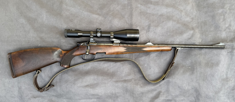 Original Steyr Mannlicher M Kal. 7x64 mit Docter 8x56M mit Leuchtpunkt und EAW Schwenkmontage – Bild 2