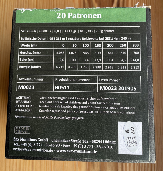20 Schuss .300 Win Mag SAX KJG 8,0g – billede 3
