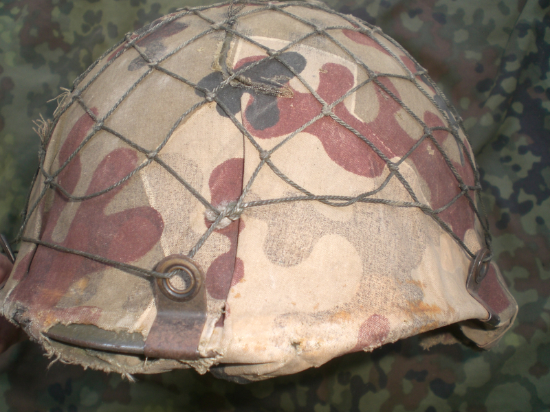 originaler BW FAllschirmjäger Stahlhelm mit Tarnbezug Amöbe – Bild 2