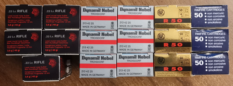 825 KK Patronen - Konvolut - .22lr / .22lfb - RWS Rifle Match, RWS R 50, Geco Rifle, SK Light Weight – image 2