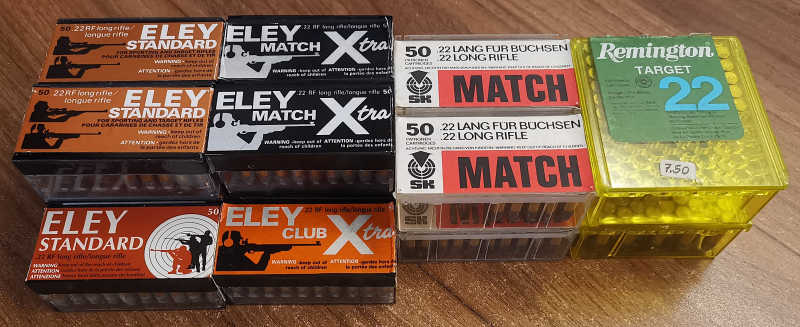 799 KK Patronen - Konvolut - .22lr / .22lfb - ELEY Standard, Match + Club X-tra, SK Match, Remington – Bild 2