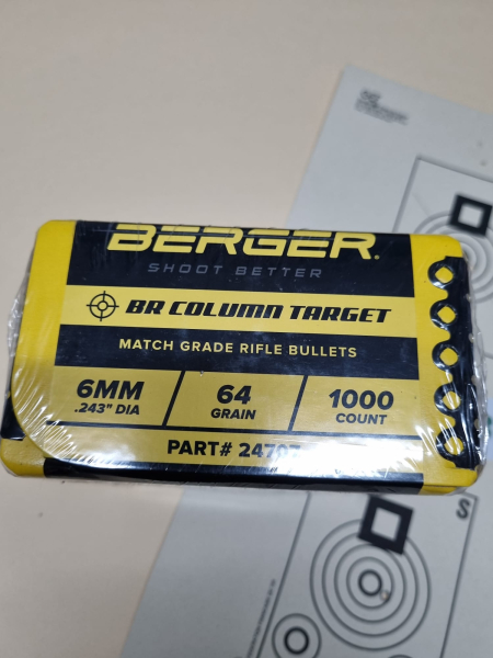 1000 Berger Geschosse BR Column Taget, 6 mm, 64 Grain – bilde 2