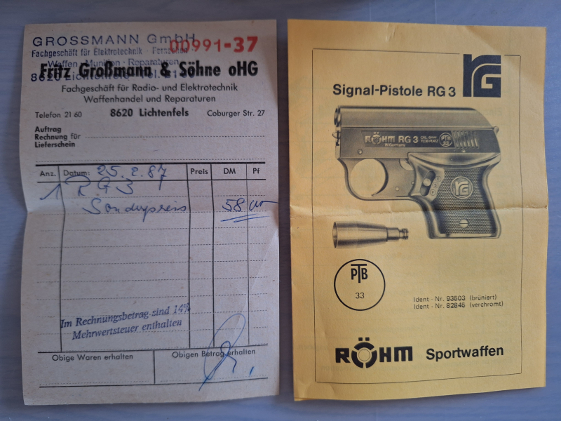 Röhm RG3 verchromt Schreckschuss Gas Signalpistole – Bild 5