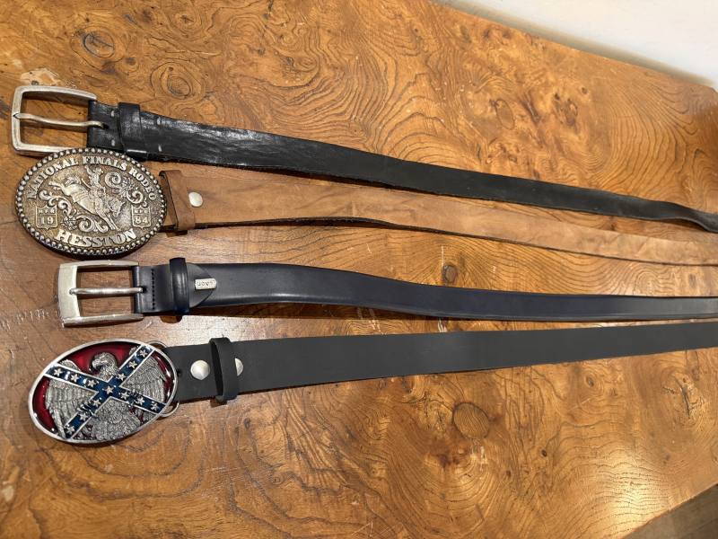 Konvolut Ledergürtel Belt Buckle Rodeo USA Konförderation – billede 2