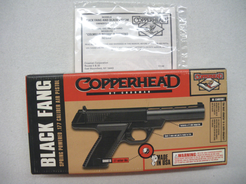 Copperhead by Crosman Black Fang Pistole Federdruck .177 BB – billede 3