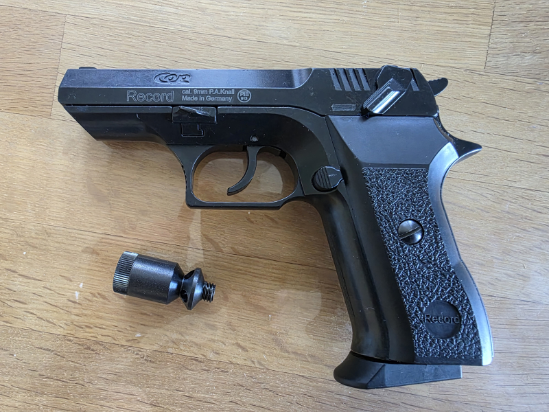 Record COP Schreckschuss Pistole brüniert 9 mm P.A.K. (P18) – Bild 2