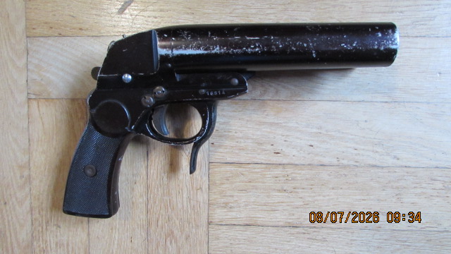 Doppelläufige Signalpistole Krieghoff Mod. L Marine Version, selten!!!, Kal. 4(Signal) – billede 2