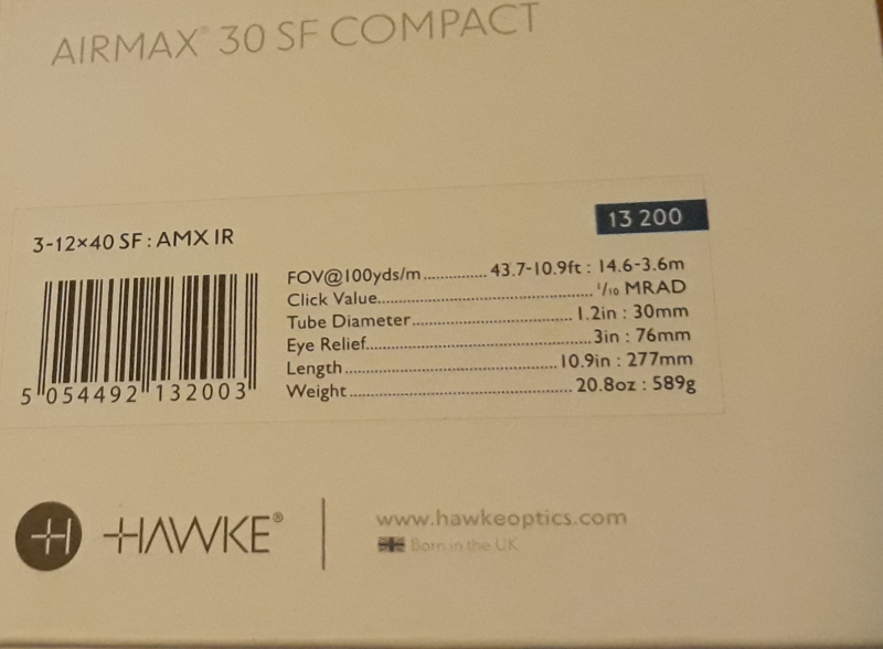 Hawke Airmax 30 SF Compact 3-12-40 IR zum Verkauf – Bild 2