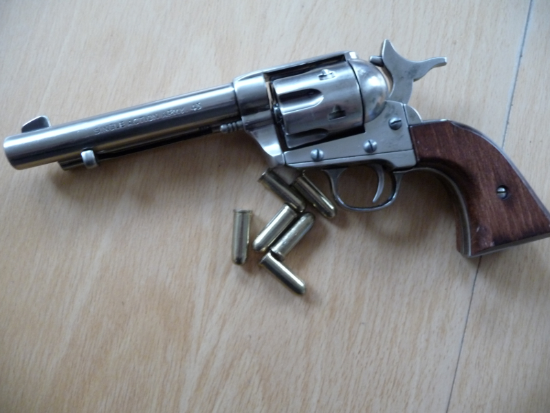 Colt Peacemaker 45er Colt Single Action Replik Chrom – Bild 2