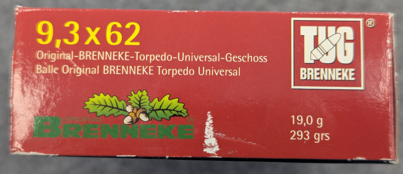 40x Brenneke 9,3x62 TUG 19,0g / 293gr – Bild 2