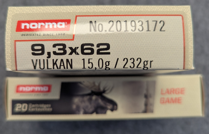 40x Norma 9,3x62 Vulkan 15,0g / 232gr – Bild 3