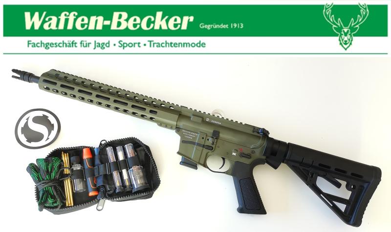 Selbstladebüchse Schmeisser AR15-9 M4FL 14,5" 9mm Luger, OD-green -NEUWARE- – Bild 2