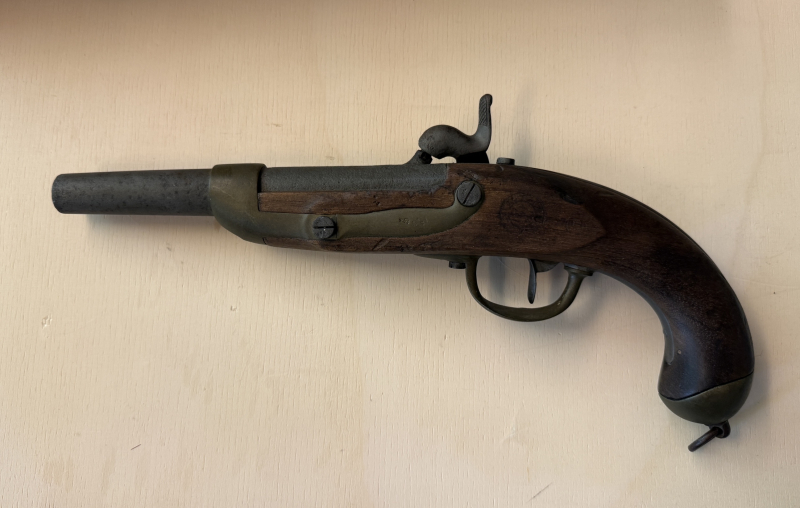 alte originale Perkussionspistole M 1822/40 aptiert o. Putzstock – Bild 2