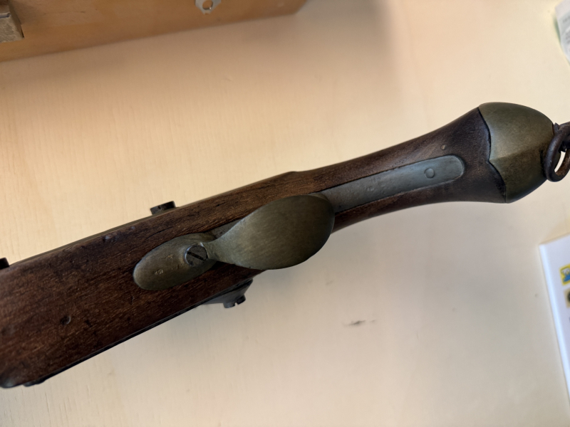 alte originale Perkussionspistole M 1822/40 aptiert o. Putzstock – Bild 3