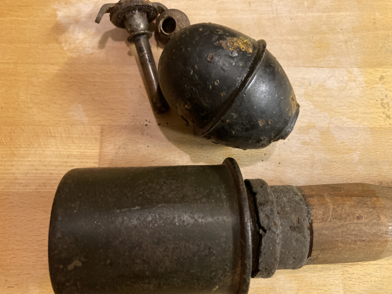 Wehrmacht Stiel Handgranate Granate original total leer – attēls 3